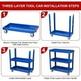 thumbnail image 6 of Tool Cart, 3-Tier Rolling Mechanic Tool Cart, Heavy Duty Steel Utility Cart with Lockable Wheels for Garage, Warehouse, Workshop, 6 of 6