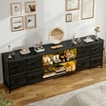 thumbnail image 4 of EnHomee 62.3" W Dresser for Bedroom TV Stand Dresser for 65 70 Inch TV with Charging Station & LED Lights, Long Dresser with 8 Drawers & 2 Storage Shelves for Living Room,Black, 4 of 8