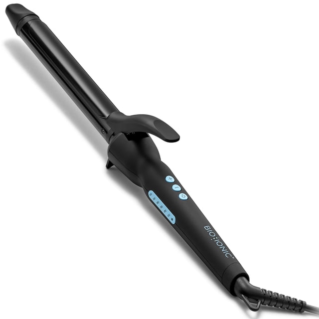 Rizador Bio Ionic de barril largo, de 1 pulgada, con tecnología de calor y humedad y NanoIonic MX. Rizador versátil con barril más largo para rizos y ondas suaves y voluminosos.