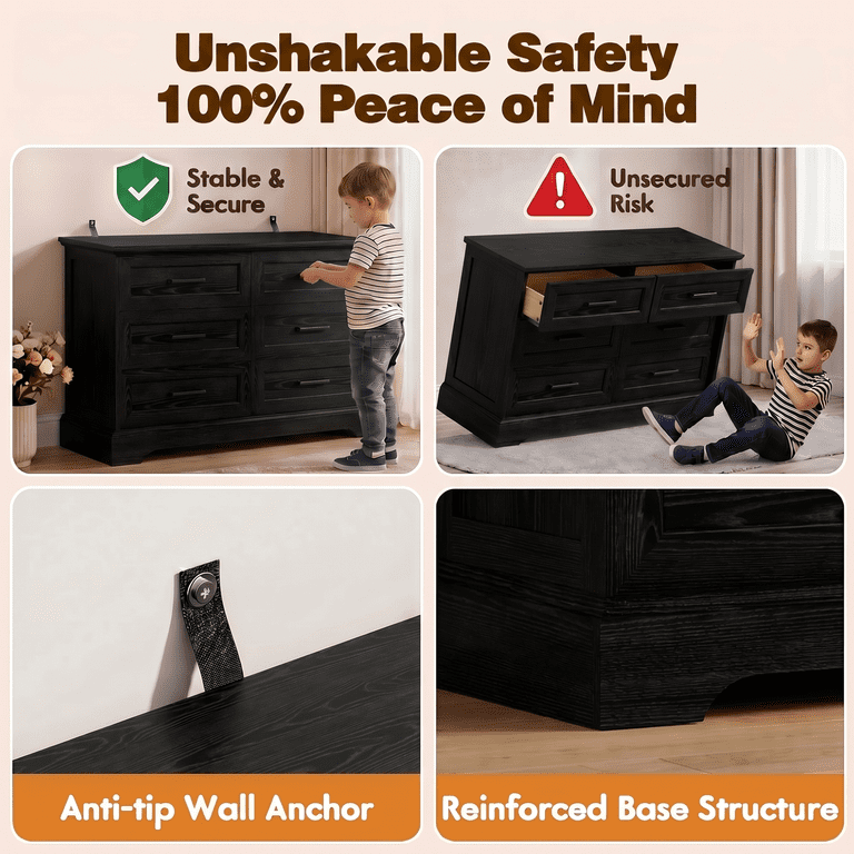 black dresser under $100 Homall Wooden 6 Drawer for Bedroom, Modern Chest of Drawers, Storage Cabinet Organizer with Metal Handles for Bedroom, Living Room and Closet, stocked Custom Birthday Dress in Color:As Photo(Blush Pink) 31.5 inches WEIGHT LIMIT
