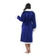 thumbnail image 3 of Women's Sherpa Bathrobe, Soft Warm Fleece Long Robe, Shawl Collar, Comfy, Full Length, 3 of 6