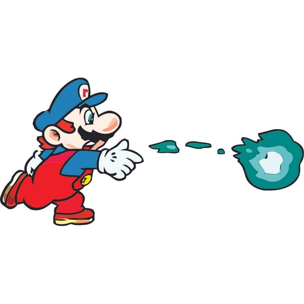 Mario Fireball Fire Power Super Mario Bros Arcade Game Decors Wall Sticker Art Design Decal For Girls Boys Kid Room Bedroom Nursery Kindergarten House Fun Home Decor Stickers Wall Art Vinyl Decoration