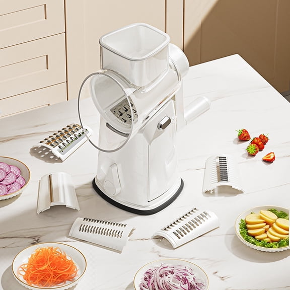 5 in 1 Rotary Grater, Kitchen Artifact 5 in 1 Food Chopper,5 in 1 Gourmet Cheese Grater, 5 in 1 Cheese Grater, 5 in 1 Hand Crank Food Chopper-Green|5 Group Blades