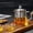 B001- Clear, variant on Glass Tea Pot with infuser and Lid, Stainless Steel Mesh Strainer, 16 Oz Capacity, Square Body, Heat Resistant, Loose Leaf Separation, Home Brewing, Clear, 1 Set
