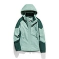 thumbnail image 3 of Imperméable à Capuche pour Femmes, Manteau de Pluie Extérieur à une Seule Couche, Costume Décontracté avec Col à Revers, Fermeture Éclair, Coupe-Vent en Liquidation, 3 of 3
