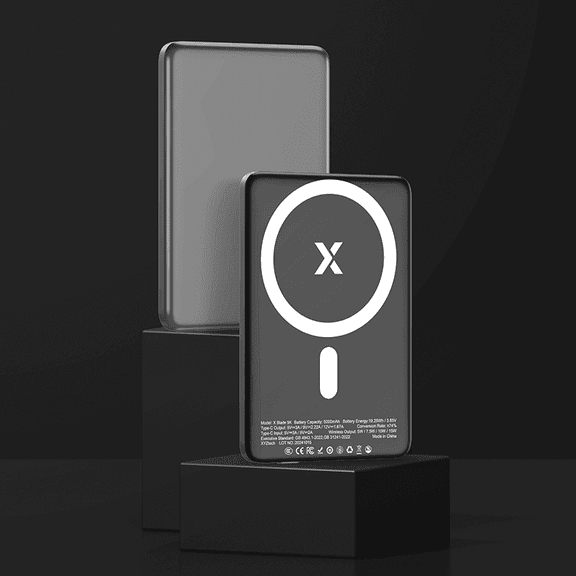 XYZtech X Blade 5K Wireless Power Bank - 5000 mAh - 0.3" Metal Casing Design, Compatible with iPhone and Samsung, Gray