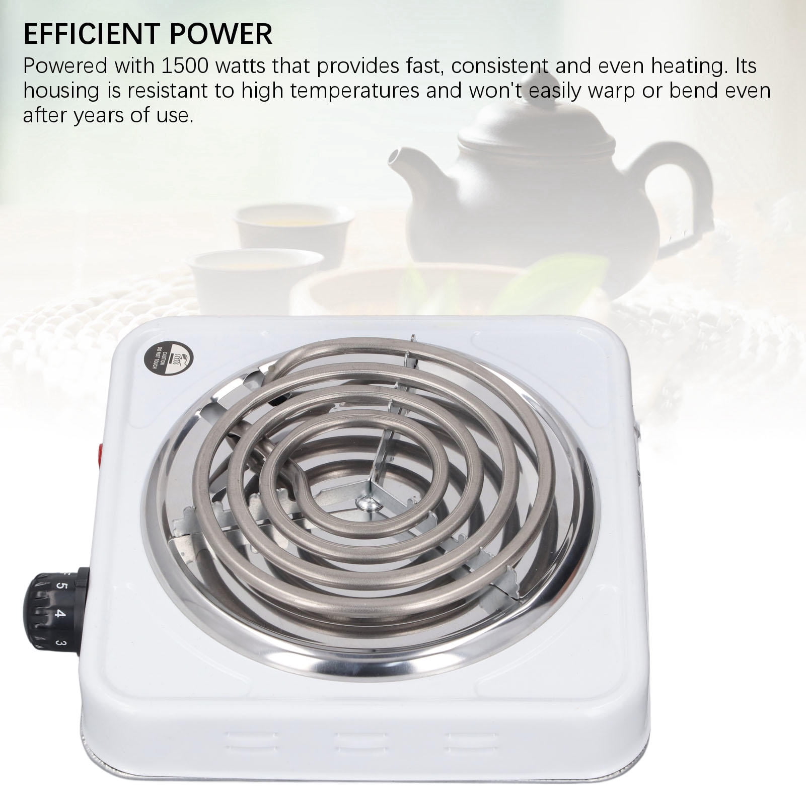 Suodoka 1500W Portable Single‑Coil Electric Hot Plate – Adjustable Temperature, Compact Countertop Stove for Coffee, Tea, Boiling & Warming