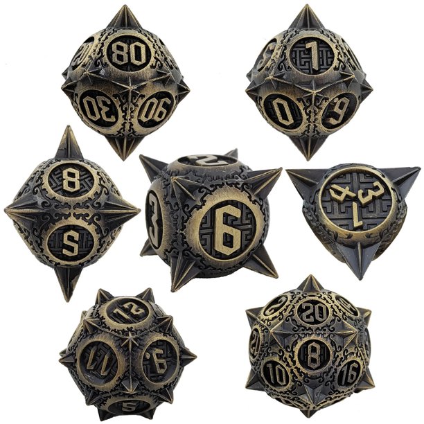 Juego de dados de metal, juego de mesa de dados en grupo, juego de mesa de poliedro