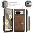 thumbnail image 6 of Allytech 2 in 1 Detachable Wallet Case for Google Pixel 8 Pro, [Support Wireless Charging] [4 Card Slots & 2 Cash Pocket], Retro PU Leather Magnetic Closure Shockproof Anti-Drop Slim Case, Brown, 6 of 7
