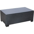 thumbnail image 7 of Patio Coffee Table with Storage Wicker Outdoor Coffee Table and All-Weather Wicker Side Table with Waterproof Cover, Black, 7 of 7
