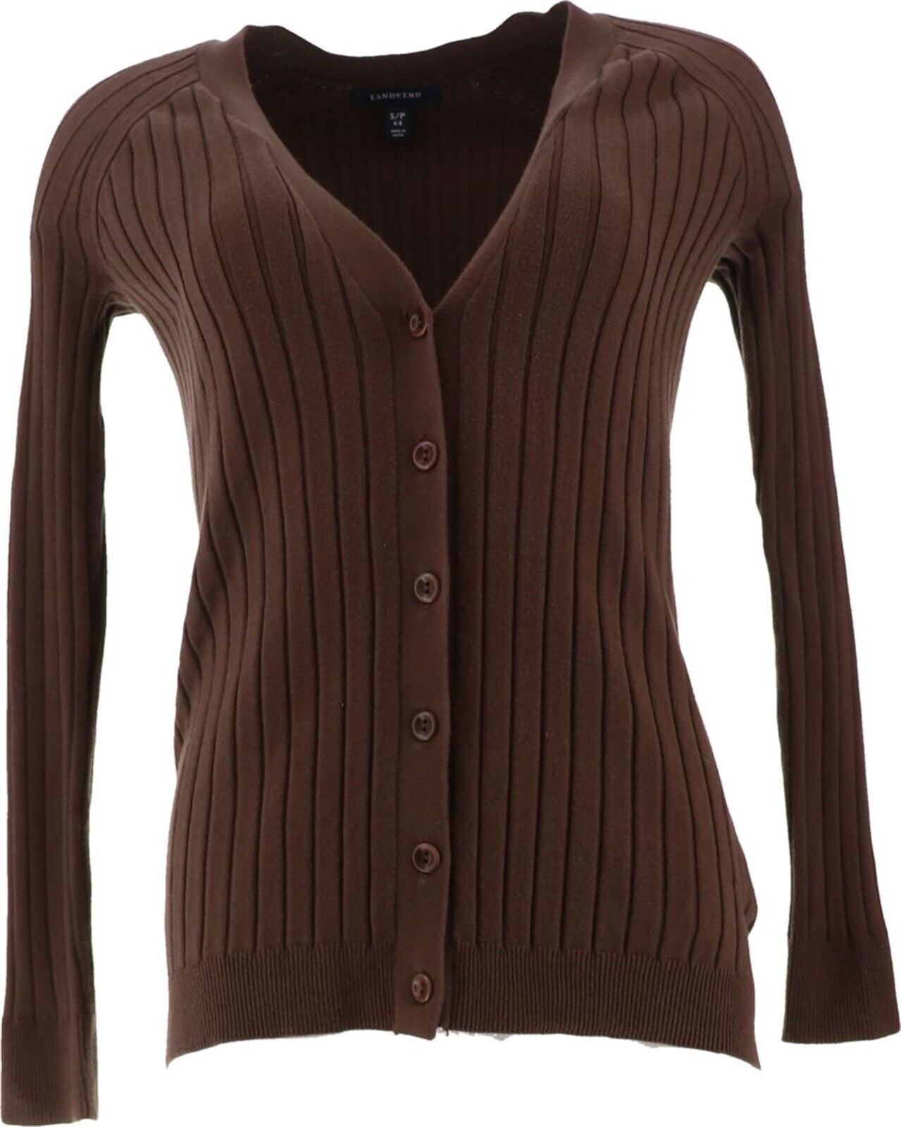 Lands' End Women Petite LS FG Riv V 
