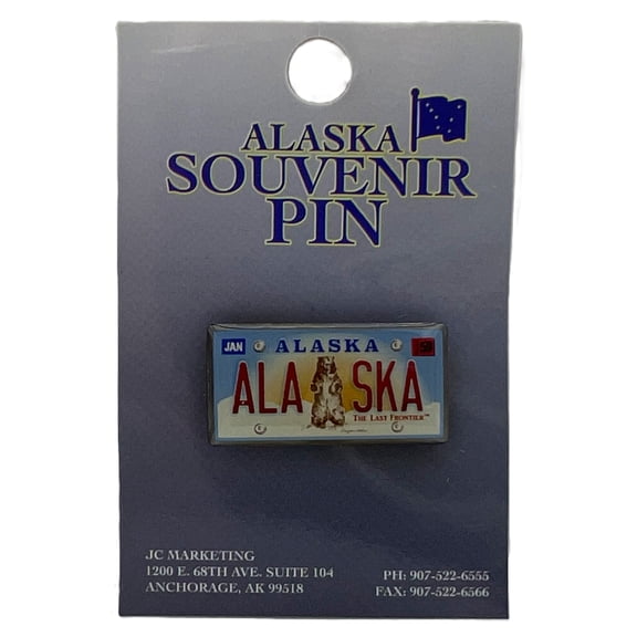 Alaskagift Ak Souvenir Pin Bear License Plate