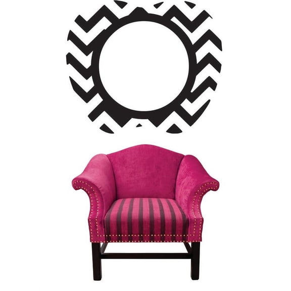 Decal Wall Sticker : Apple Zigzag Pattern Print Circle Frame 12x18 Inches