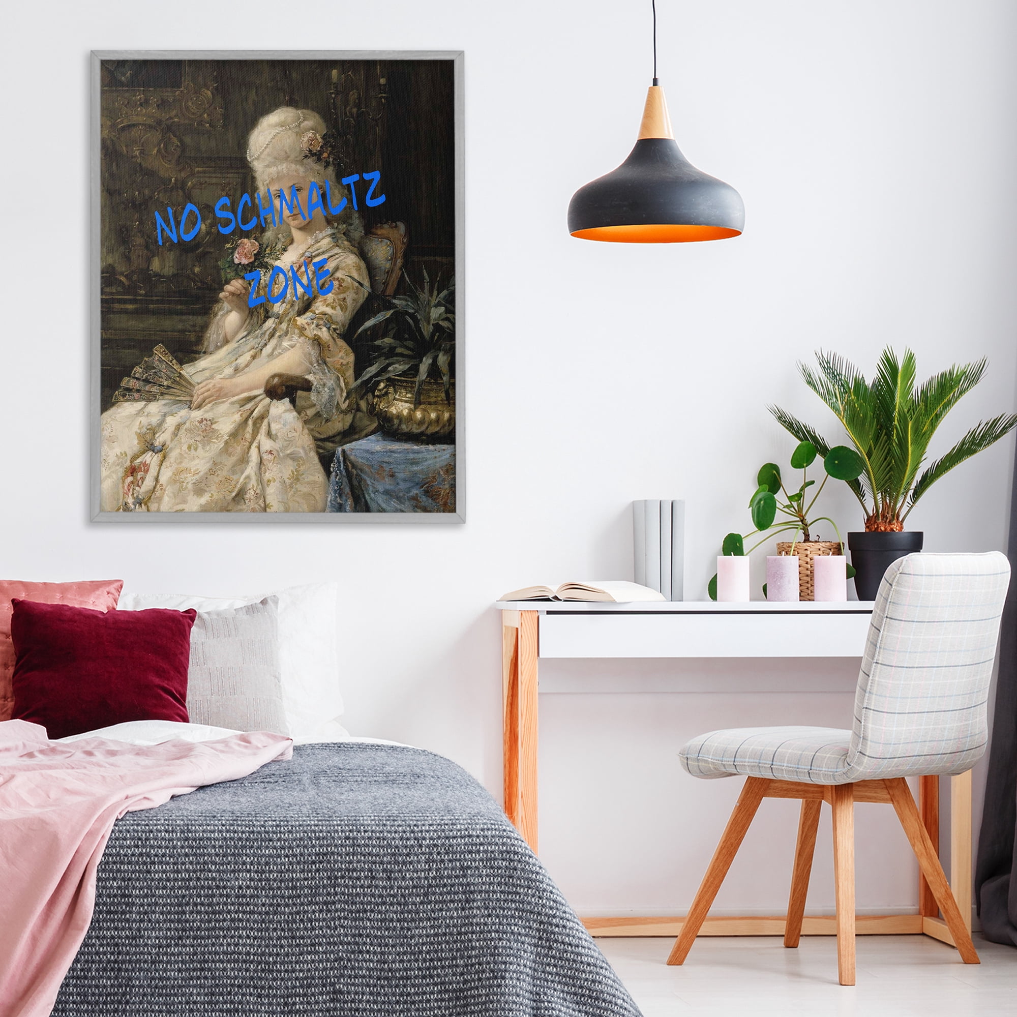 Stupell Industries Iconic No Schmaltz Zone Gray Framed Giclee Art, design by Grotto Studios