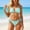 Green, variant on Women Sexy Bikini Swimsuits Ruffle Trim Striped 2 Piece Bikini Set Cheeky Bathing Suit Swimwear
