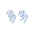 thumbnail image 3 of Cjfdfy Newborn Baby Girls Fall Outfit Lace Patchwork Ribbed Doll Collar Long Sleeve Romper And Elastic Lace Trim Pants Set Cute Solid Color Coming Home Fall Winter Outfit 0-12 Monthes, 3 of 10