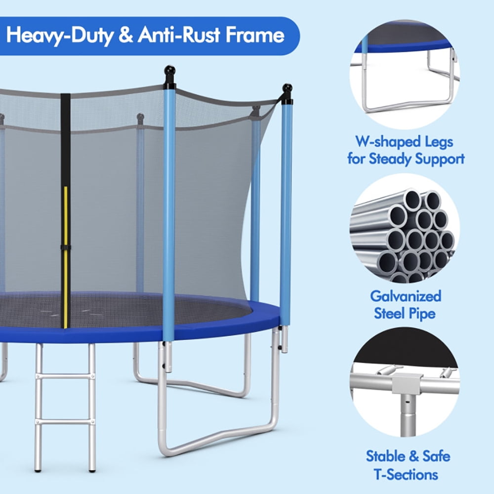 Aimee Lii Outdoor Trampoline with Safety Closure Net, Kids Recreational Trampolines, 12 ft