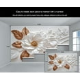 thumbnail image 5 of Stereo White Flowers Wall Mural, Relief Gold Leaves 3D Wallpaper Mural, Nordic Modern Luxury Art Wall Murals Wallpaper For Boys And Girls Bedroom 98.4"W x 68.9"H (Not Peel and Stick), 5 of 6