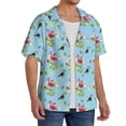 thumbnail image 2 of KLL Flamingos And Tropical Plants Print Men's Shirt Short Sleeve Button Down Summer Cuba Beach Shirts- 3X-Large, 2 of 5