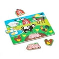 Melissa & Doug Farm Animals Wooden Peg Puzzle (6 pcs)