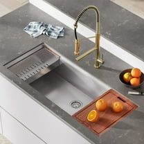 Rivage 45 x 19 Single Basin Undermount Kitchen Workstation Sink