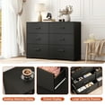 thumbnail image 5 of Garvee 6 Drawers Dresser, Modern Closet Dressers Chest of Drawers with Metal Handle, Wooden Dresser Organizer for Bedroom, Living Room, Hallway, Black, 5 of 8