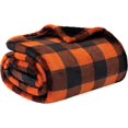 thumbnail image 2 of Black and Orange Buffalo Plaid Fleece Throw Blanket for Couch, Soft Halloween Flannel Blanket for Sofa, Orange Checkered Plaid Fall Couch Throw, Warm Cozy Fall Bed Blanket Decor Gift, Plaid, 2 of 7