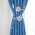 thumbnail image 5 of Byujiro 2 Pack Flower Shaped Twist Curtain Tie Backs, Flexible Bendable Drape Binding Straps, Cute Floral Window Curtain Holdback Rings, Reusable No Punch Curtain Organizer Clips, 5 of 6