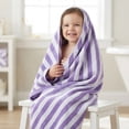 thumbnail image 5 of Unique Bargains Striped Absorbent Quick Dry Pure Cotton Bath Towel Purple 55" x 28", 5 of 6