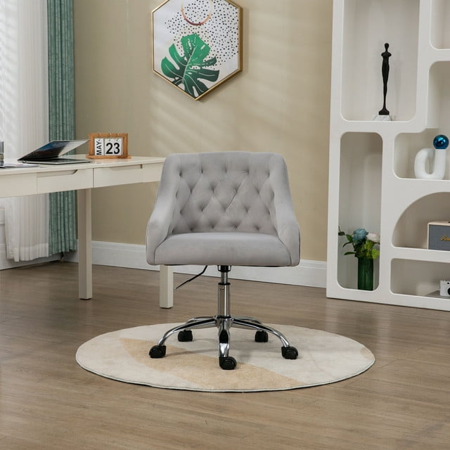 Velvet Office Swivel Chair Vanity Chair Fabric Desk Chair Pretty