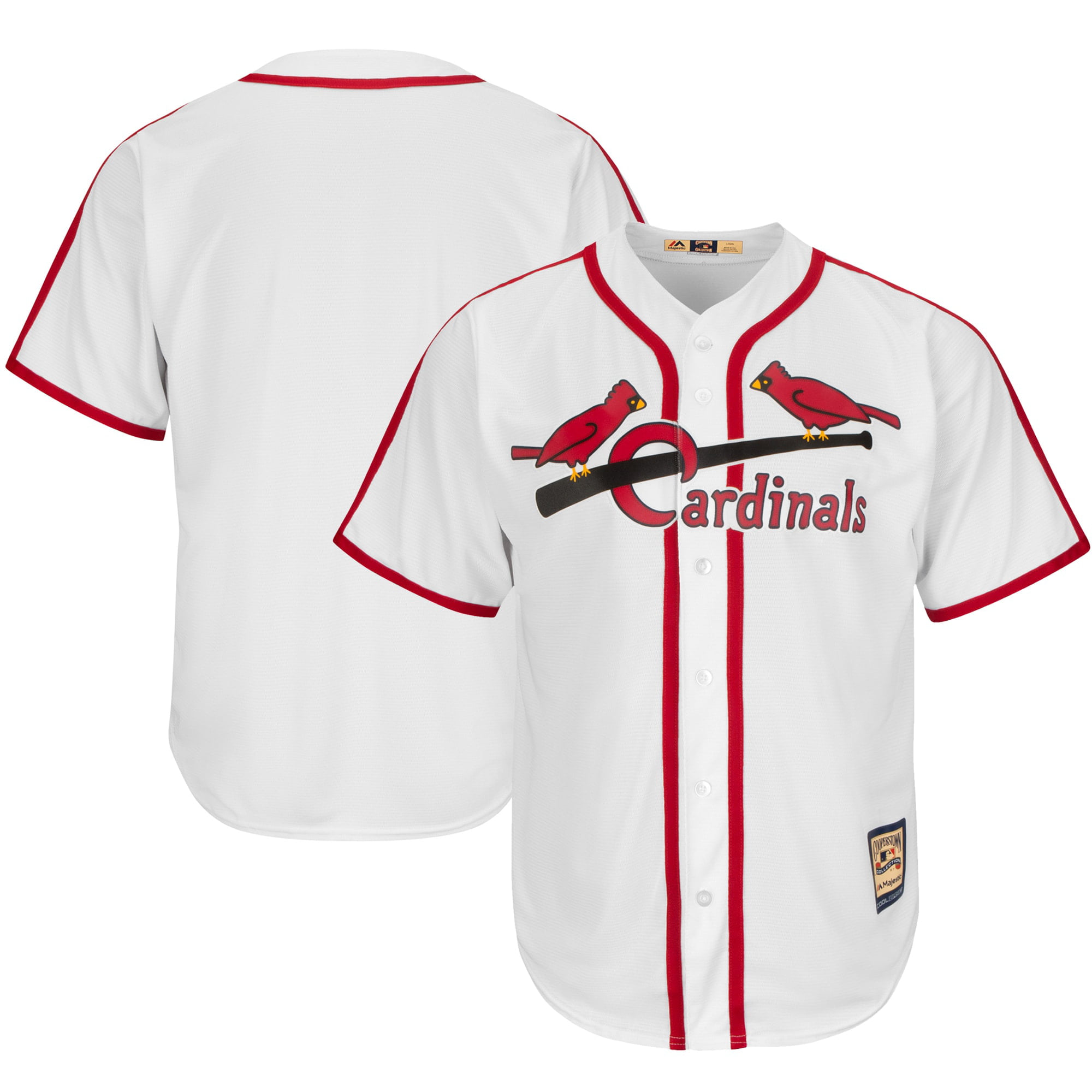 St. Louis Cardinals Majestic Cooperstown Cool Base Team Jersey - White - Walmart.com ...