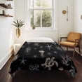 thumbnail image 4 of Black Coastal Tapestry for Bedroom Wall Hanging Tapestry, Nautical Summer Beach Sea Turtle Starfish Ceiling Backdrop Tapestries Poster Blanket Wall Decor for Teens Room Living Room Dorm 59" x 90", 4 of 8