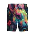 thumbnail image 2 of Lsque Colorful Patterned Rabbit Mens Sleep Pajama Shorts,Short Pajama Pants, Cotton Ultra-Soft Knit-3X-Large, 2 of 9