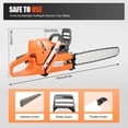 thumbnail image 2 of TFCFL 24" 65/72cc Gasoline Chainsaw Tree Cutting Wood Pruning Gas Sawing Crankcase Chain Saw, 2 of 32