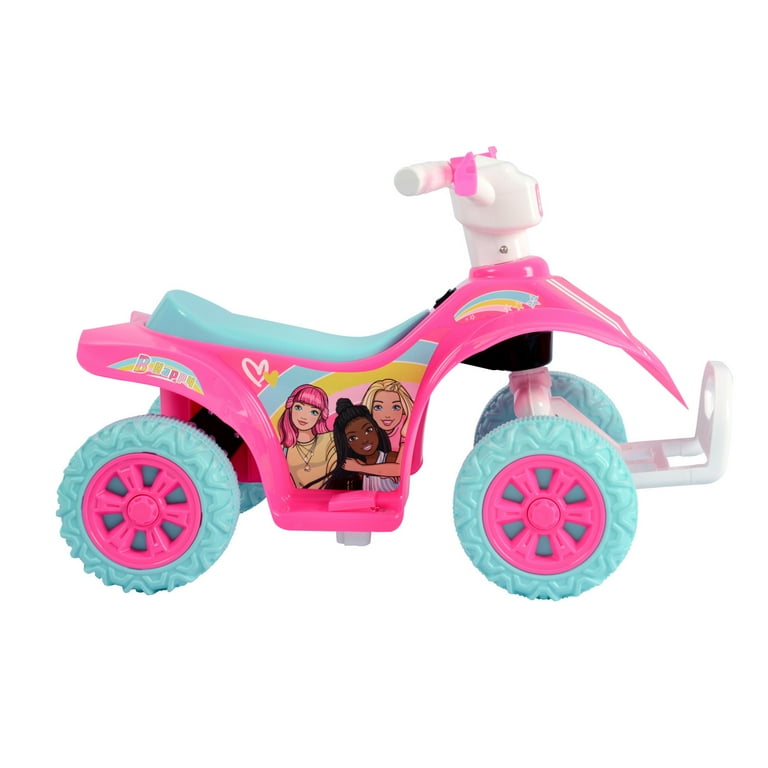 Barbie ATV Quad 6V Battery Powered Ride On for Kids Ages 1.5 Pink