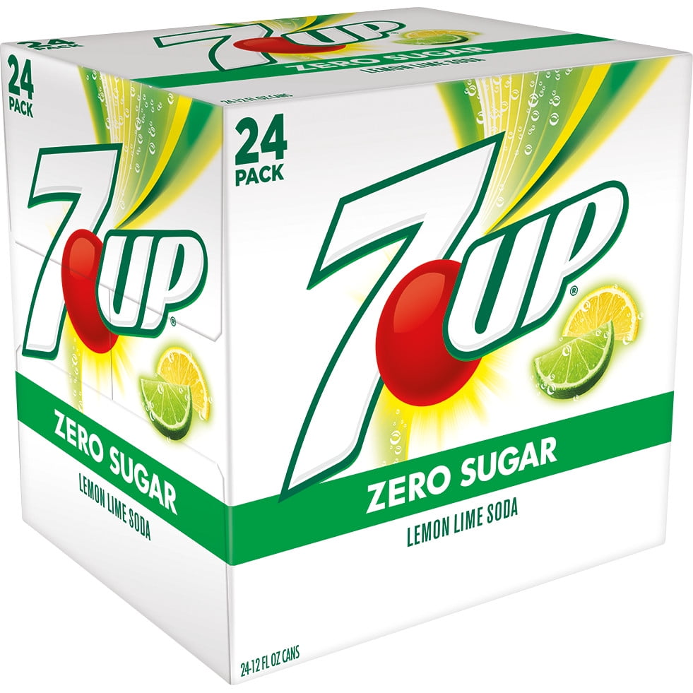 7UP Zero Sugar Lemon Lime Soda Pop, 12 fl oz, 24 Pack Cans