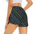 thumbnail image 4 of Picia Mardi Gras Strings of Beads Pattern Women's 2 in 1 Athletic Running Shorts High Waisted Workout Casual Gym Sweat Shorts with Comfy Liner Zipper Pockets-X-Large, 4 of 9