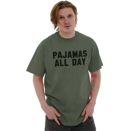 

College Short Sleeve T-Shirt Tees Tshirts Pajamas All Day Funny Lazy Napping Funny