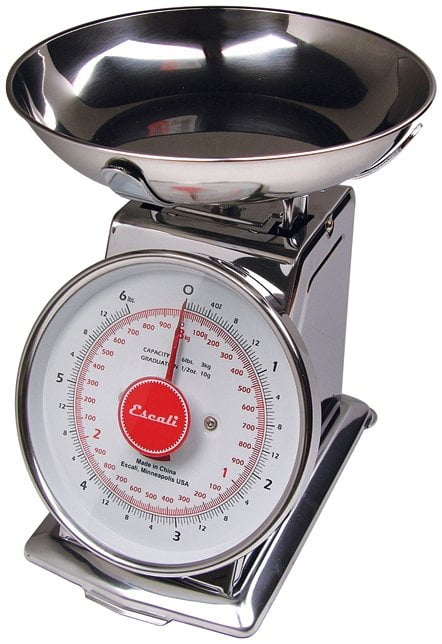 Kitchen Scale White Metal With A Stainless Steel Tray RED 22-Pound 