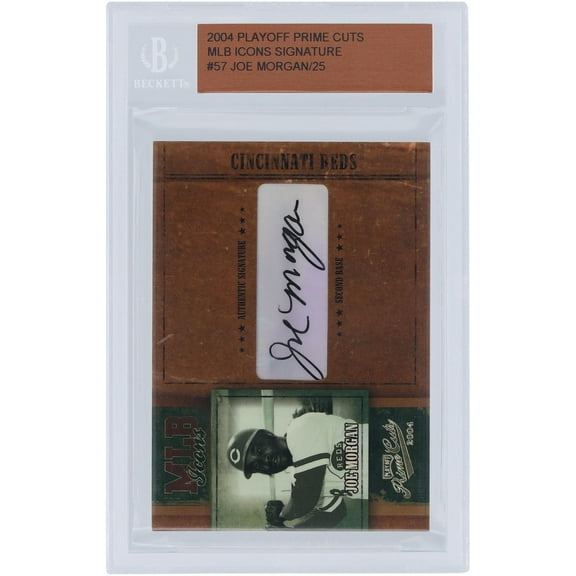 Joe Morgan Cincinnati Reds Autographed 2004 Playoff Prime Cuts #MLB-57 #13/25 Card - Fanatics Authentic Certified