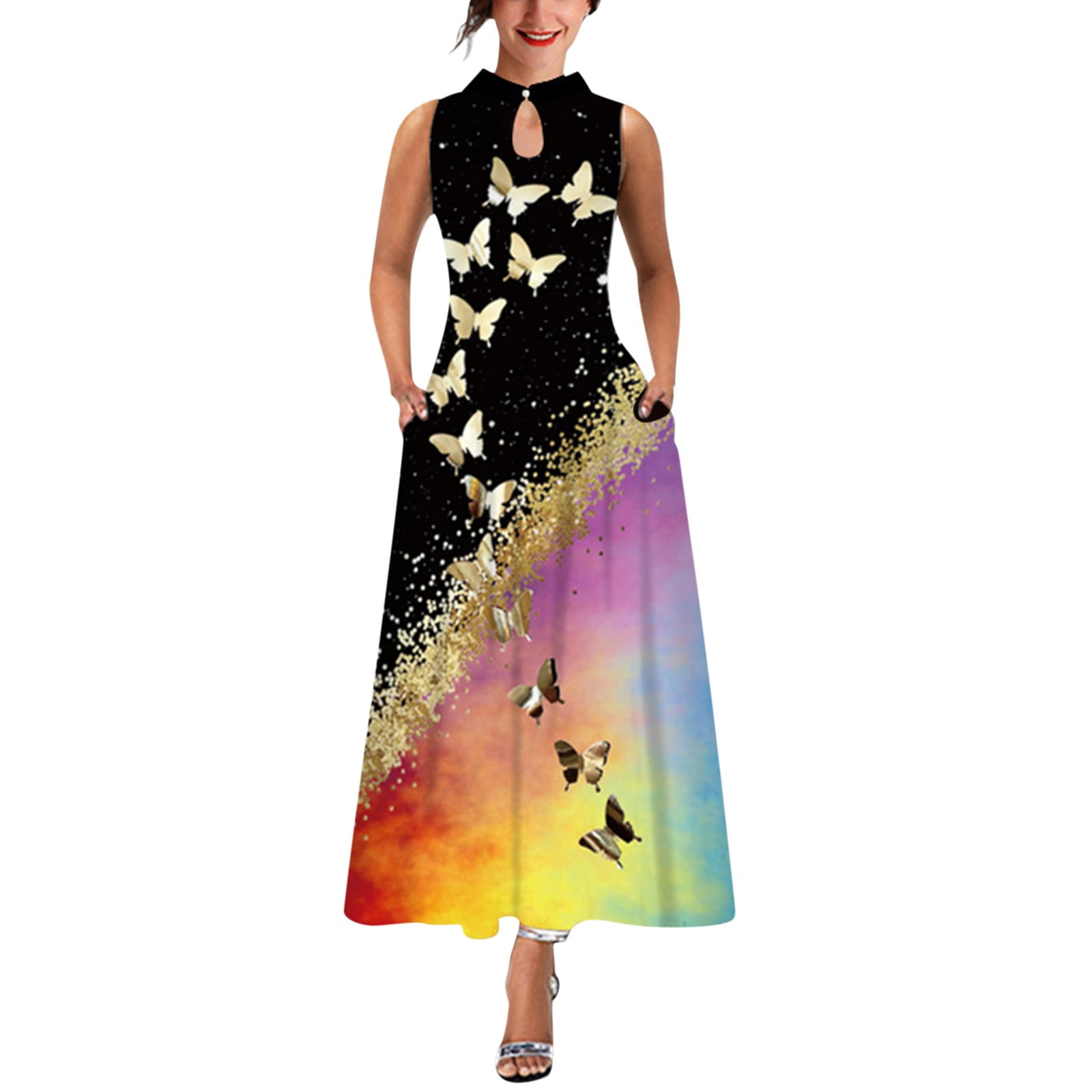 Women s Sleeveless Floral Print Maxi Dress with Lebanon Ubuy