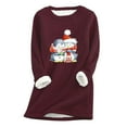thumbnail image 2 of OKBOP Sexy Plus Size Tops,Ladies Fashion Casual Autumn Winter Plus Fleece Warm Christmas Print Purple Blouses for Women Yellow Sweatshirt, 2 of 5