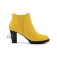 thumbnail image 5 of BLISSFUL STEP Women's Round Toe Block Heels Chelsea Ankle Boots Yellow 5.5, 5 of 5