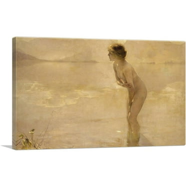 ARTCANVAS September Morn Canvas Art Print by Paul Chabas - Size: 26" x 18" (0.75" Deep)