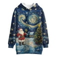 thumbnail image 4 of Psesaysky Girls Hoodies Christmas Santa Starry Night Print Pullover Hooded Sweatshirts Kids Warm Casual Hoodie Dress Outfits Fall Winter Clothes for 13-14 Years, 4 of 7