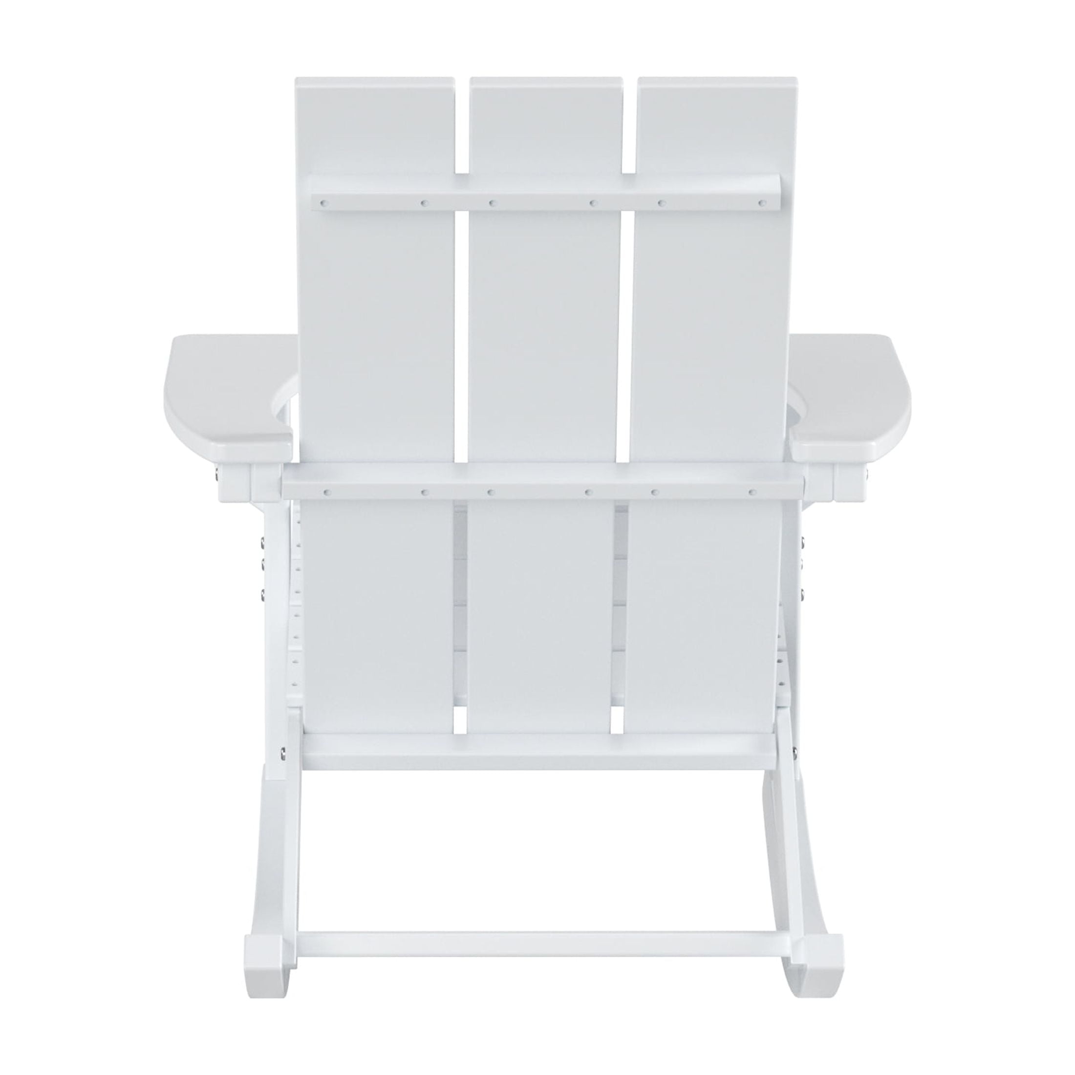 GARDEN Set of 2 Modern Plastic Outdoor Rocking Chairs for Patio Porch, White