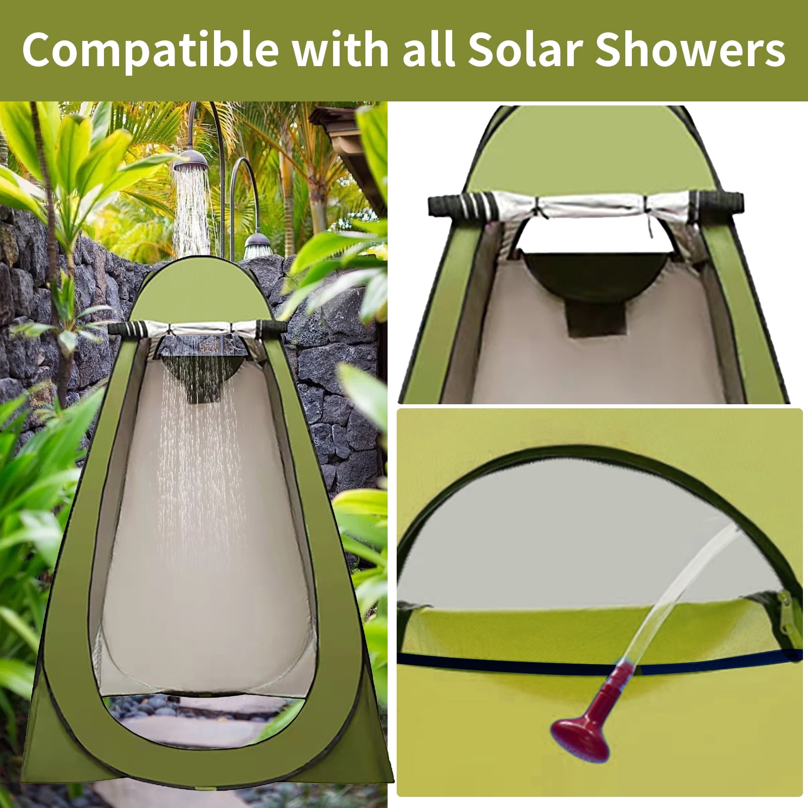 Shower Tent Pop Up Privacy Shelter Outdoor Foldable Dressing Room Bathroom Changing Room Privacy Tent Portable Toilet Shower Tent for Camping with Carry Bag, Green