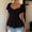 A864 Black, variant on Eyelet Embroidery Blouse for Women Short Puff Sleeve Sweetheart Neck Tie Front Cinched Waist Peplum Style Slim Fit Elegant Summer Party Top