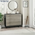 thumbnail image 3 of Tuekys 47.2 in Rectangle Storage Racks Dining Table, Grey, 3 of 9