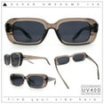 thumbnail image 2 of Womens Luxe Mod Fashion Rectangle Beveled Thick Plastic Sunglasses Slate - Black, 2 of 8